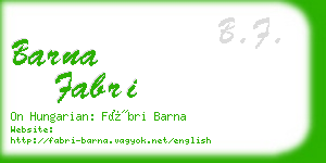 barna fabri business card